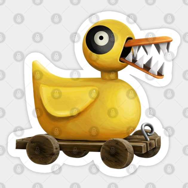 Evil Wooden Duck Toy Sticker by Kylie Paul